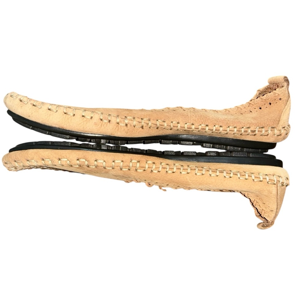 Hush Puppies Sundance Moccasins Leather Tan‎ Women’s 9.5 Wide Slip On Shoes Boho - Picture 3 of 9